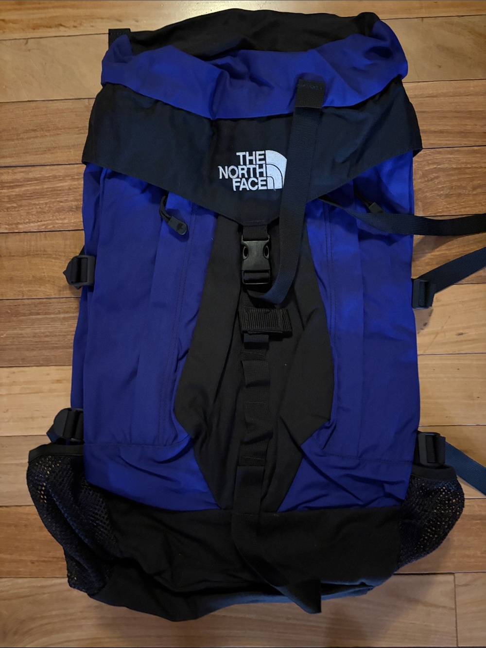 The North Face Men's Royal Blue and Black Roll-Top Backpack